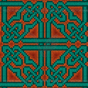 Orient Ornate Knitted Seamless Pattern - vector clipart