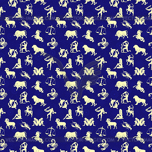 Seamless pattern with Zodiac signs - vector clipart