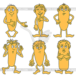 Cartoon Male Characters Set - vector clipart