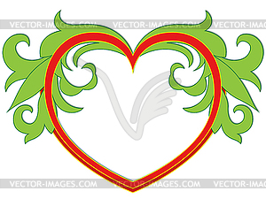 Valentine pattern with heart and leaves - vector image