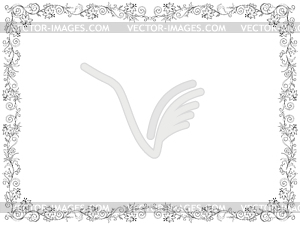 Floral frame with flowers as greeting card - vector clipart