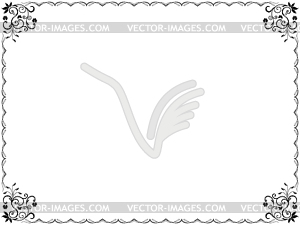 Framed pattern with swirl floral elements - vector clipart