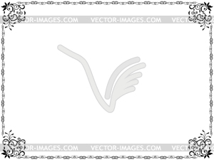Образец, обрамленный вихревыми цветочными элементами - изображение в векторе / векторный клипарт