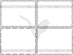 Set of four framed patterns - vector image