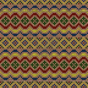 Multicolor ethnic seamless knitted pattern - vector clipart / vector image