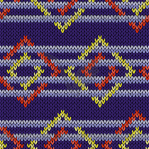 Seamless knitting pattern with lines and squares - vector clip art