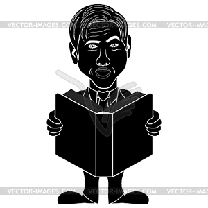 man reading book vector clipart