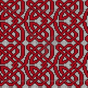 Chaotic interlaced knitted pattern - vector image