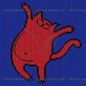 Amusing and happy cat - vector clip art