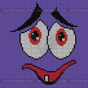 Modest knitting grimace - vector image