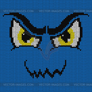 Angry knitting grimace - vector image