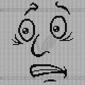 Amusing and frightened grimace - vector clipart