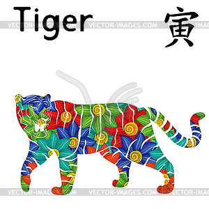 Eastern Zodiac Sign Tiger - vector clipart