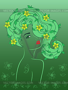 Awesome beautiful girl - vector clip art