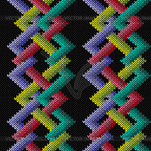 Knitted seamless with ornamental pattern - vector image