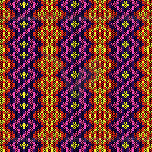 Knitted ornamental seamless pattern - vector clipart