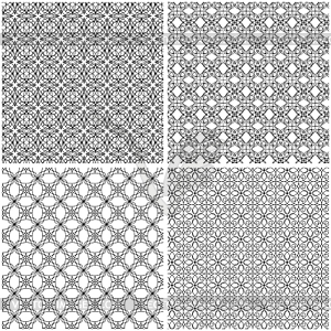 Four mesh seamless patterns - royalty-free vector image