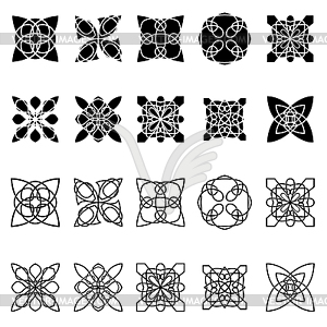 Set of twenty pattern shapes - vector clipart