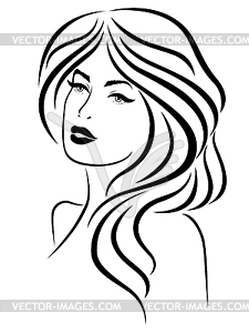 Lady with sensual face - vector image