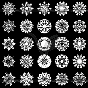 Set of twenty five snowflakes - vector clipart