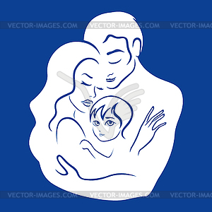 Logo of loving family - vector clip art