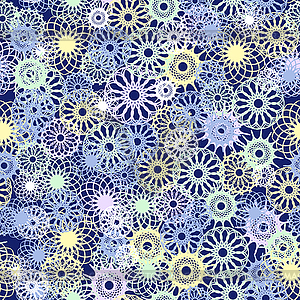 Seamless pattern with decorative snowflakes - vector clip art