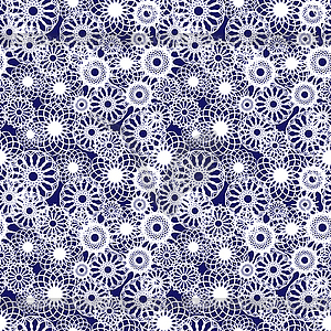 Seamless pattern with white abstract snowflakes - vector image