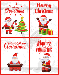 Merry Christmas Santa Claus Wintertime Adventures Vector Clipart