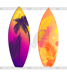 Surfboard Set Banner Summer Holiday Theme Vector Clip Art