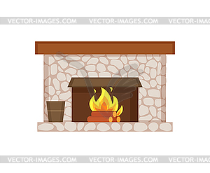 Kamin Der Hauptinneneinzelteil Ikone Vektor Clipart Vektorgrafik