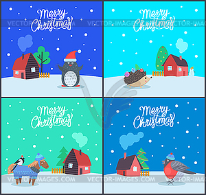 Frohe Weihnachten Grusskarten Mit Text Vector Bild