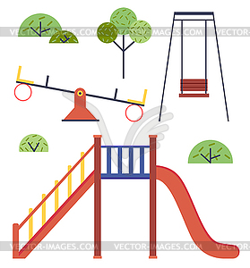 Playground Set Of S Without People Slide Royalty Free Vector Image