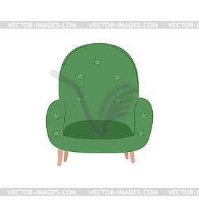Gruner Sessel In Altmodischen Stilmobeln Clipart Bild