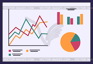 Business Diagram Graph Chart Presentation Board Vector Clipart