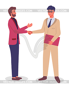 Businessmen Shake Hands Good Deal Partnership Vector Clipart