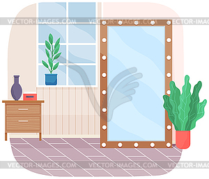 Cartoon Background Of Female Living Room With Vector Clipart Vector Image