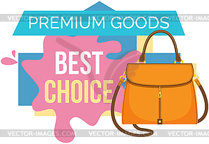 Sale poster with womens bag, best choice. - vector clipart / vector image