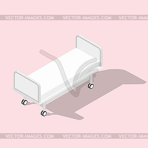Hospital bed isometric detailed set - vector clipart