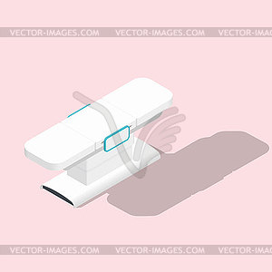 Massage table detailed isometric icon - color vector clipart