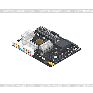 Motherboard isometric detailed icon - vector image