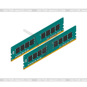 Random access memory detailed isometric icon - vector image