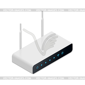 Router detailed isometric icon - vector clipart