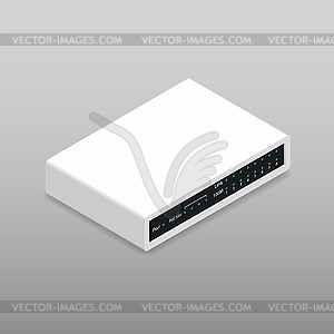 Router detailed isometric icon - vector image