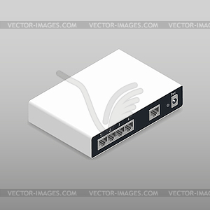 Router, back side, isometric icon - vector clipart