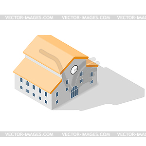 School isometric icon - vector clipart