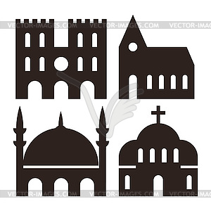 Landmark icons - vector clip art