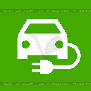 Electric powered car - vector clipart