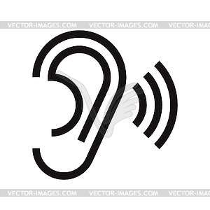 Ear icon - stock vector clipart