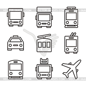 Public transport icons - royalty-free vector image