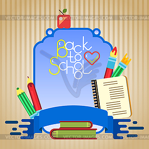 School board and tools - vector image